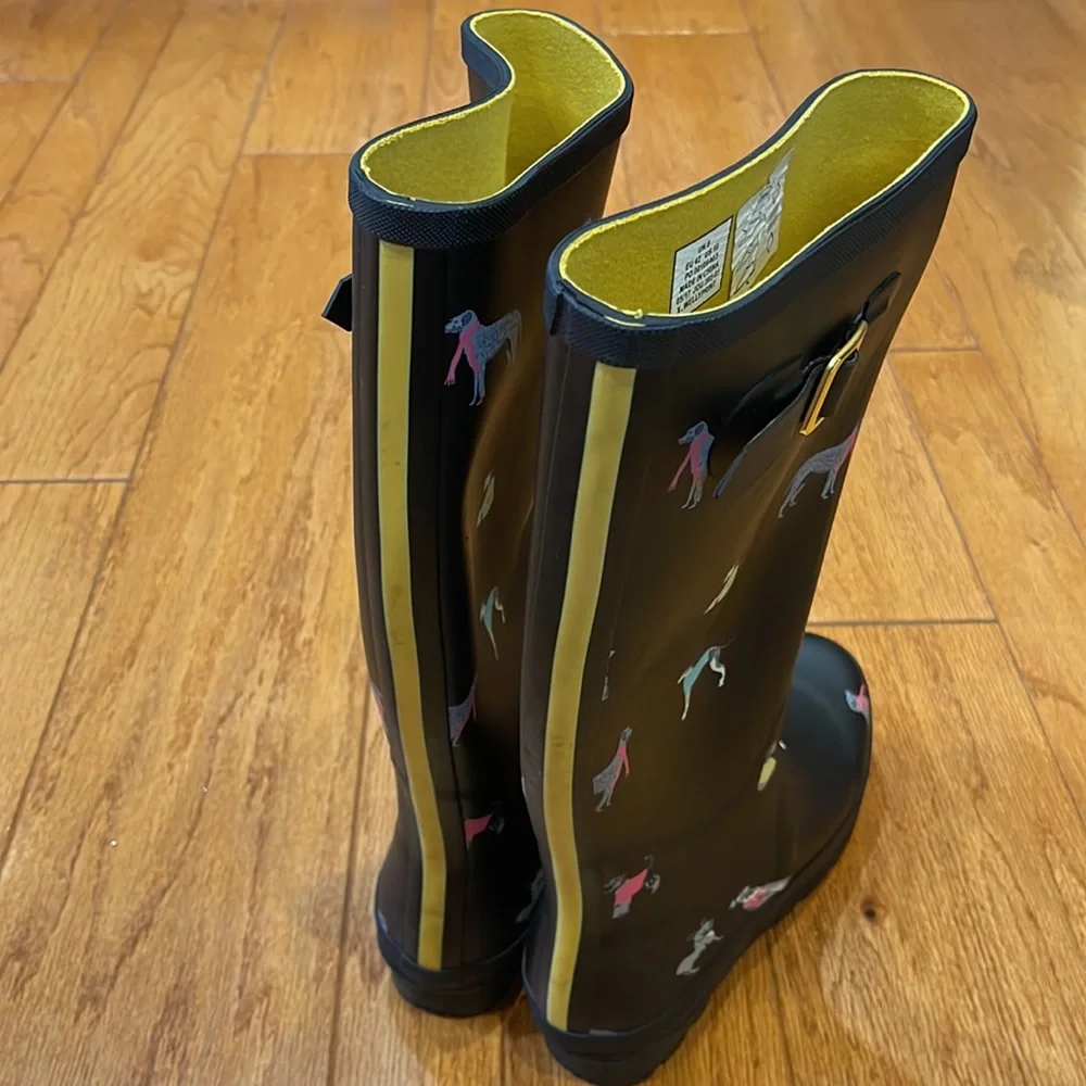 Women's *Dark Navy* Rain Boots with Dog Print - Picture 4 of 12